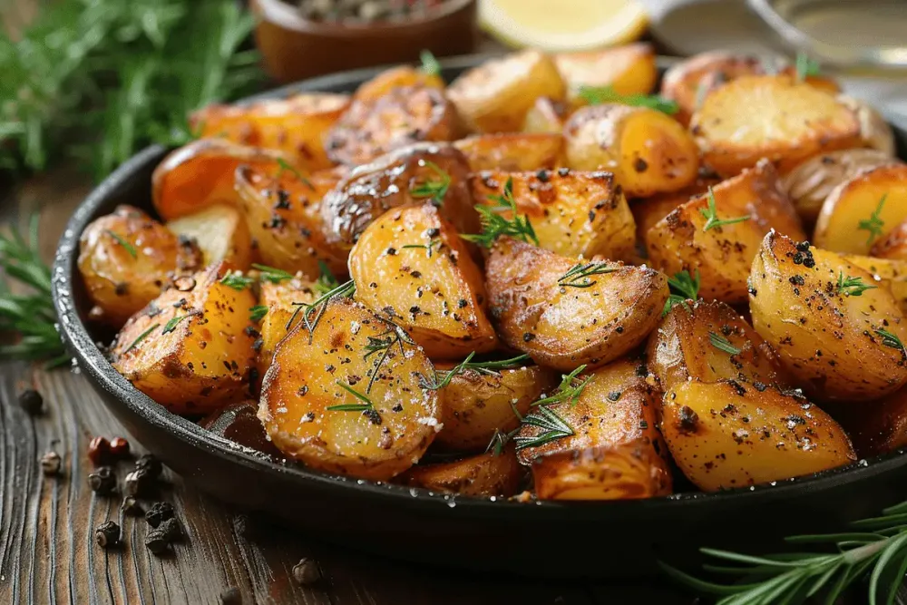Crispy potatoes sarladaises with garlic and parsley
