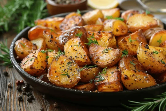 Crispy potatoes sarladaises with garlic and parsley