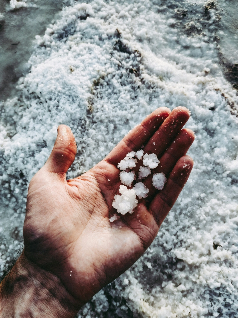 Close up of coarse salt